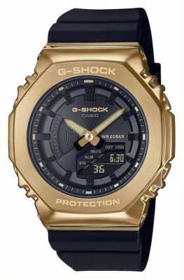 Casio Unisex goudkleurige kast zwarte band 2100 serie horloge GM-S2100GB-1AER