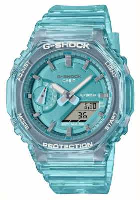Casio Unisex skelet x metalen wijzerplaat blauwe jelly band horloge GMA-S2100SK-2AER