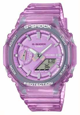 Casio G-shock unisex skelet x metalen wijzerplaat roze jelly band horloge GMA-S2100SK-4AER