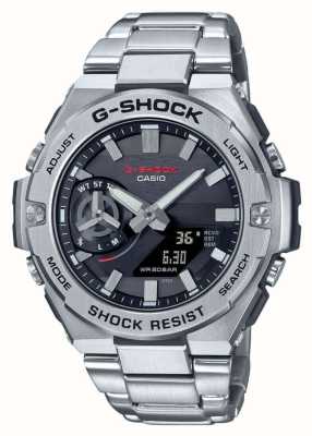 Casio G-steel b500-serie horloge met grijze wijzerplaat op zonne-energie GST-B500D-1AER