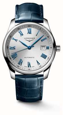 LONGINES Meestercollectie | automatisch | zilveren wijzerplaat | blauw leer L27934792