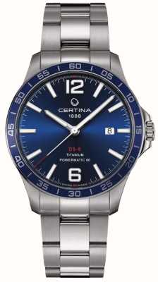 Certina Ds-8 powermatic automatisch horloge met blauwe wijzerplaat en titanium armband C0338074404700