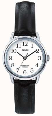 Timex Originele easy reader zwart lederen band T20441