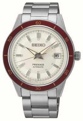 Seiko Presage stijl 60s robijn automatisch horloge met rode bezel SRPH93J1