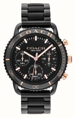 Coach Damescruiser | zwarte chronograaf wijzerplaat | zwarte roestvrijstalen armband 14504049