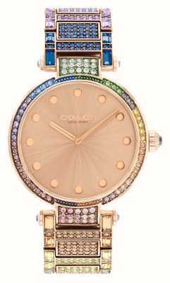 Coach Damescary | rosé gouden wijzerplaat | regenboog kristal set armband 14503994
