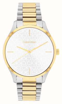 Calvin Klein Uniseks | zilveren ck wijzerplaat | tweekleurige armband 25200167