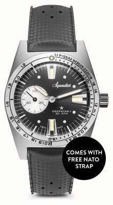 Aquastar Deepstar ii (20 atm) staalgrijze/tropische band + gratis grijze nato band DS2-TRO SG