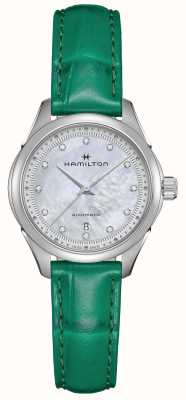 Hamilton Jazzmaster lady auto parelmoer groene band H32275890