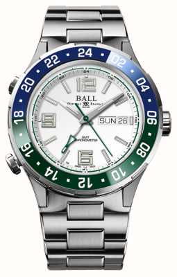 Ball Watch Company Roadmaster marine gmt blauw/groene bezel witte wijzerplaat DG3030B-S9CJ-WH