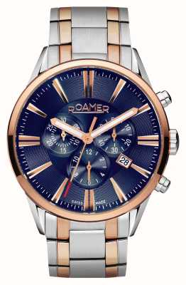 Roamer Superieure chrono | blauwe wijzerplaat | tweekleurige roestvrijstalen armband 508837 49 85 50