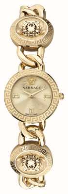 Versace Stud icoon | gouden wijzerplaat | gouden pvd stalen armband VE3C00222