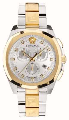 Versace Geo-chrono | zilveren wijzerplaat | tweekleurige stalen armband VEZ800421