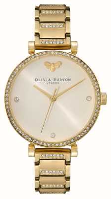 Olivia Burton Belgrave dames | naakt wijzerplaat | kristallen set | gouden roestvrijstalen armband 24000002