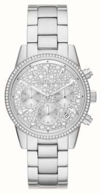 Michael Kors Ritz | kristallen chronograaf wijzerplaat | roestvrijstalen armband MK7301