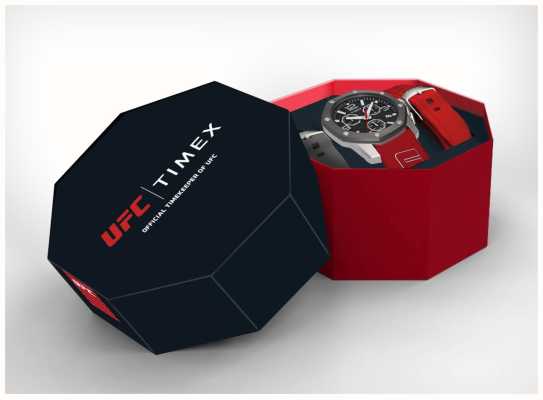 Timex X ufc icon chronograaf cadeauset zwarte wijzerplaat / rode siliconen TWG047400