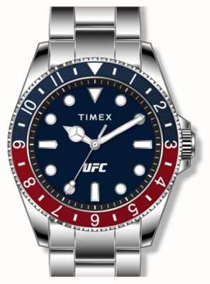 Timex x UFC Debuut blauwe en rode bezel / roestvrij staal TW2V56600