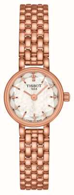 Tissot Dames mooi | gefacetteerde parelmoer wijzerplaat | rosé gouden roestvrijstalen armband T1400093311100