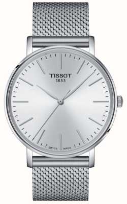Tissot Heren altijd | zilveren wijzerplaat | stalen mesh armband T1434101101100