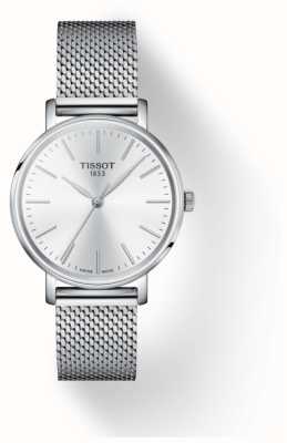 Tissot Altijd vrouwen | zilveren wijzerplaat | stalen mesh armband T1432101101100