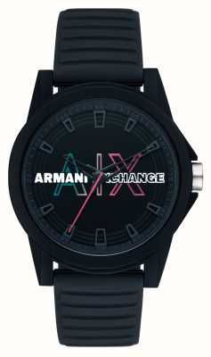 Armani Exchange Heren | zwarte wijzerplaat | zwarte siliconen band AX2529