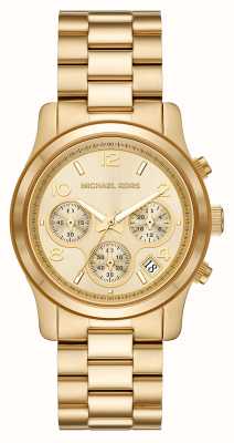Michael Kors Damesbaan | gouden chrono wijzerplaat | gouden roestvrijstalen armband MK7323