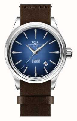 Ball Watch Company Trainmaster legend automatisch horloge 40 mm blauw leer NM9080D-L1J-BE