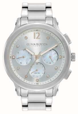 Olivia Burton Sportluxe | zilveren parelmoeren wijzerplaat | roestvrijstalen armband 24000065