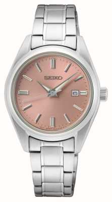 Seiko Roestvrijstalen quartz roze wijzerplaat SUR529P1