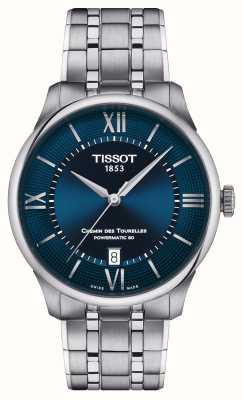 Tissot Chemin des tourelles | powermatic 80 | blauwe wijzerplaat | roestvrijstalen armband T1398071104800