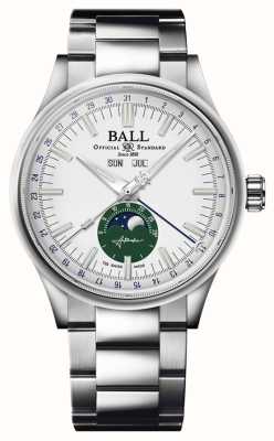 Ball Watch Company Engineer ii maankalender | 40mm | beperkte oplage | witte wijzerplaat | roestvrijstalen armband | NM3016C-S1J-WHGR