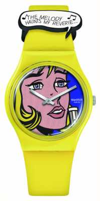 Swatch X moma - mijmering door roy lichtenstein, het horloge - staaltje kunstreis SO28Z117