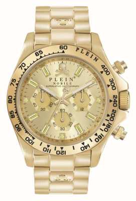 Philipp Plein $treet couture date nobile (43 mm) gouden chronograaf wijzerplaat / gouden pvd roestvrijstalen armband PWCAA1121