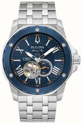 Bulova Marine ster heren | automatisch | blauwe wijzerplaat | roestvrijstalen armband 98A302