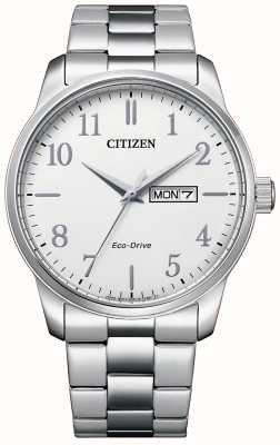 Citizen Heren | eco rijden | witte wijzerplaat | roestvrijstalen armband BM8550-81A