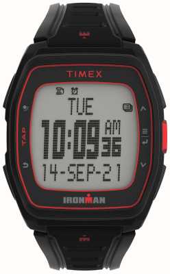 Timex Ironman t300 digitaal display / zwarte rubberen band TW5M47500