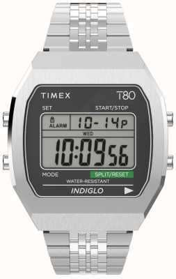 Timex T80 digitaal display roestvrijstalen armband ex-display TW2V74200 EX-DISPLAY