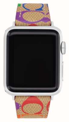 Coach Apple watch band (38/40/41mm) bruin leer veelkleurig logo 14700167