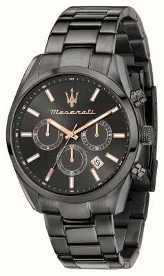 Maserati Attrazione heren (43 mm) zwarte wijzerplaat / zwarte roestvrijstalen armband R8853151001