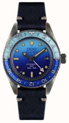 Out Of Order Bomba blu automatic gmt (40mm) blauwe wijzerplaat / donkerblauw leer OOO.001-25.BB