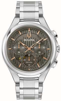 Bulova Herencurv (44 mm) grijze chronograaf wijzerplaat / roestvrijstalen armband 96A298