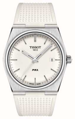 Tissot Prx (40 mm) witte lichtgevende wijzerplaat / witte rubberen band T1374101701100
