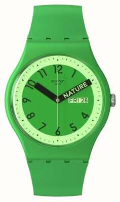 Swatch Trots groene groene wijzerplaat / groene siliconen band SO29G704
