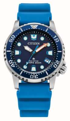 Citizen Promaster duiker eco-drive (36,5 mm) blauwe wijzerplaat / blauwe polyurethaan band EO2028-06L