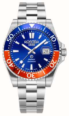Roamer Premier automatische (42 mm) blauwe wijzerplaat / roestvrijstalen armband 986983 41 45 20