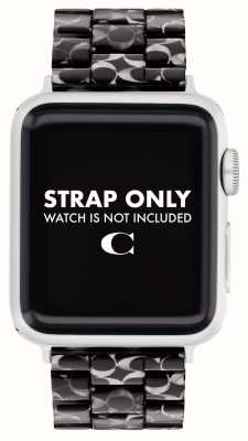Coach Apple Watch-band (38/40/41 mm) armband van zwart hars met patroon 14700232