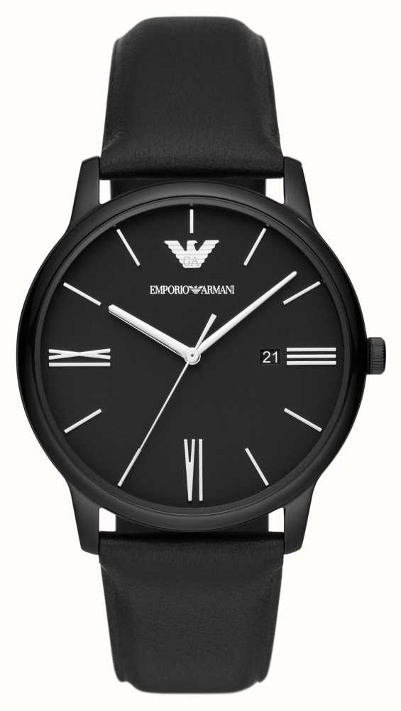 Armani horloge heren leren band new arrivals