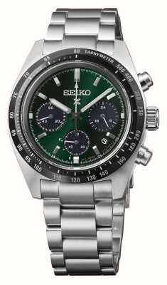 Seiko Prospex ‘diepgroene’ speedtimer zonne-chronograaf (39 mm) groene wijzerplaat / roestvrij staal SSC933P1