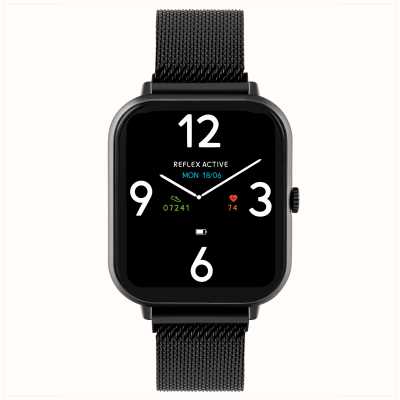 Reflex Active Serie 23 multifunctionele smartwatch (39 mm) digitale wijzerplaat / zwart pvd roestvrijstalen gaas RA23-4076