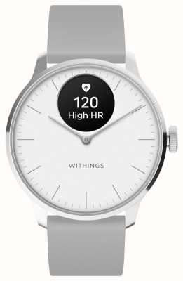 Withings Scanwatch light - hybride smartwatch (37 mm) witte wijzerplaat / grijze premium sportband HWA11-MODEL 3-ALL-INT